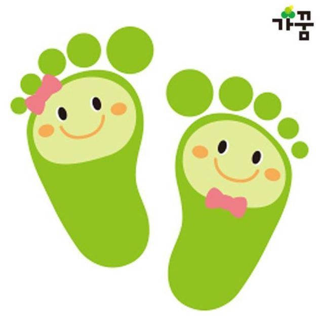 5매입 축광 발바닥 연두 미끄럼방지 가꿈 스티커