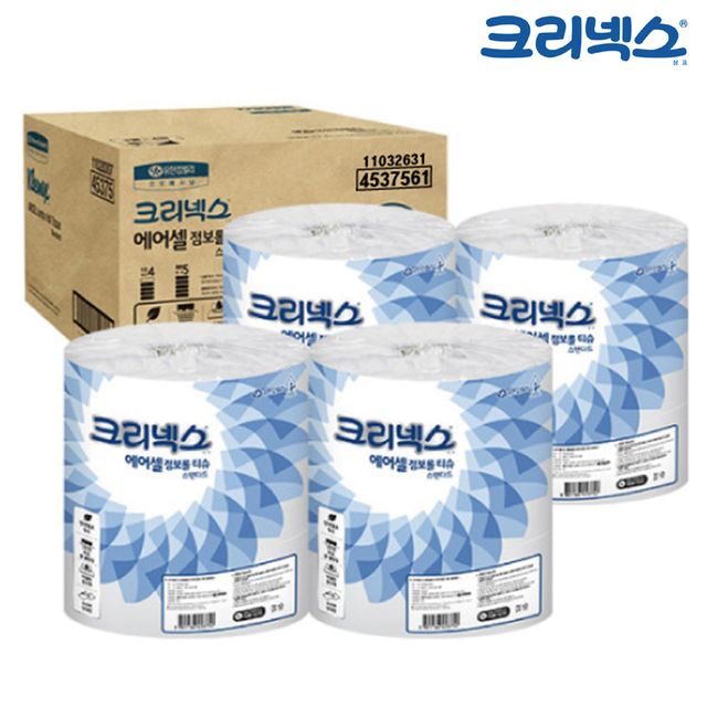 JMds 크리넥스 점보롤 화장지 에어셀 스탠다드180 (3롤) x 4개 (총12롤)
