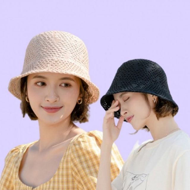 여름 데일리 여자가방 왕골 버킷햇 벙거지모자