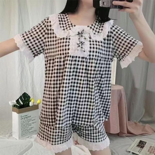 넥리본 잠옷 파자마 홈웨어 여름잠옷