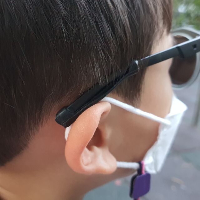 P1 안경 흘러내림방지 실리콘 다리팁 귀고무 블랙 2P