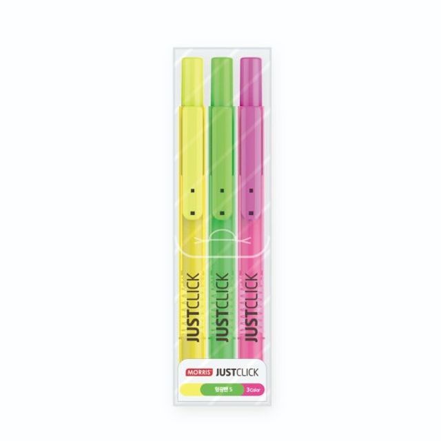형광펜 3색 세트, 모리스 저스트클릭 3.5mm