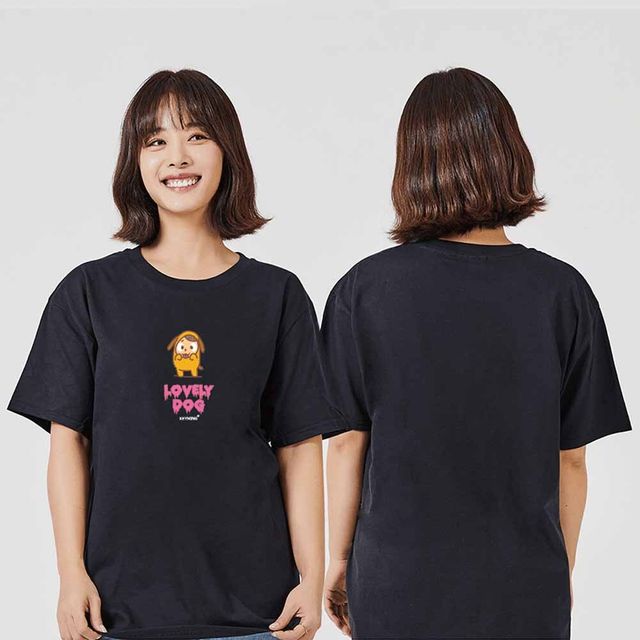 강아지77 반팔티 라운드 가족티 커플티 단체티 동호회