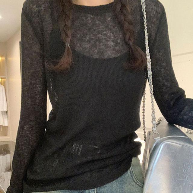 캐주얼 여성 여름 바닷가 여행 루즈핏 시스루 티셔츠