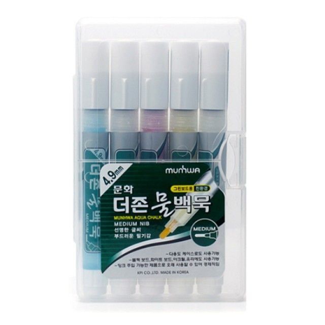화이트보드용 보드마카펜, 물백묵 4.9mm 4색 5개입 세트