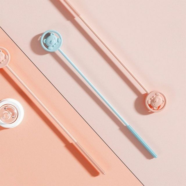 실리콘 빨대 클리너 긴 브러쉬 세척솔 청소용품