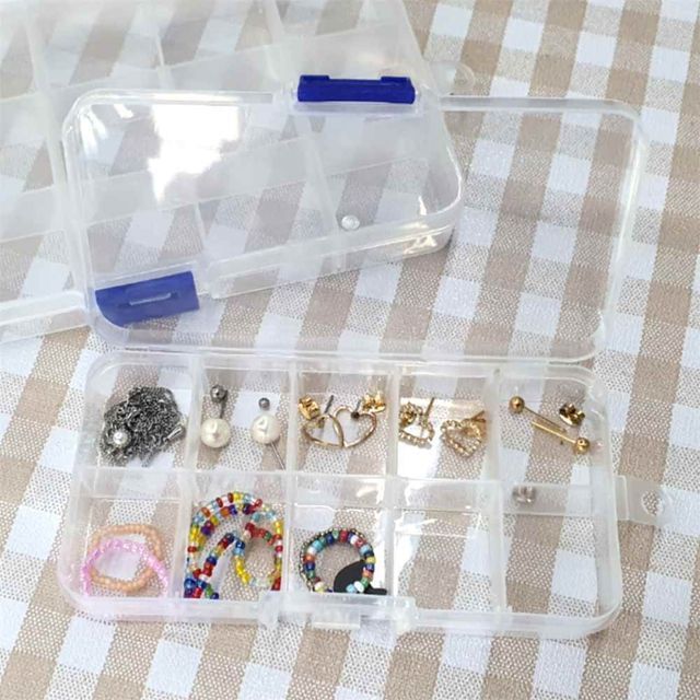 악세사리 보관통 투명 10칸 비즈 케이스
