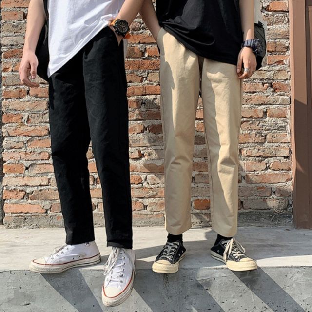 남자하의 기본 일자 면바지 베이직 루즈핏 데일리룩