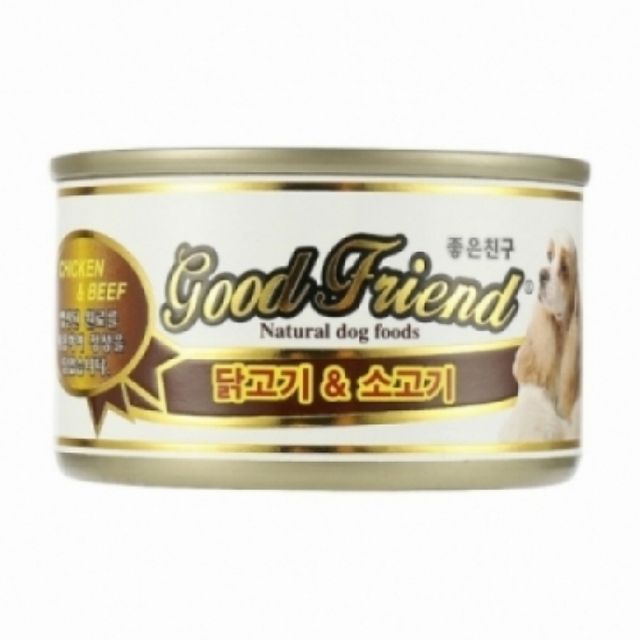 굿프랜드 강아지 간식 닭고기 소고기 캔 100g 24개