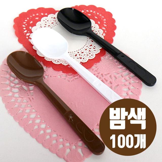 팥빙수 일회용 숟가락 스푼 100개 휴대용 플라스틱 수저