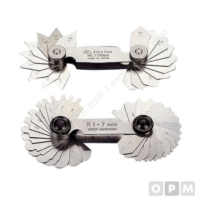 FUJITOOL 래디어스게이지 R-게이지 30pcs 세트 15.5-25mm