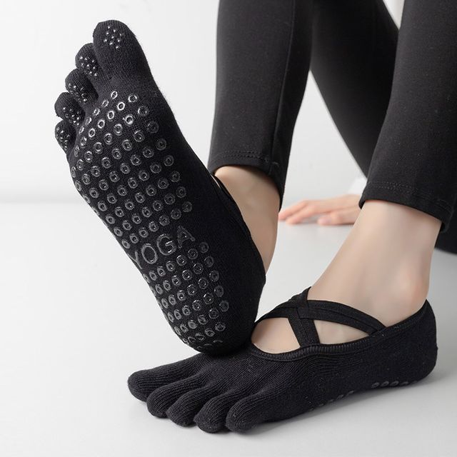 미끄럼 방지 필라테스 요가 통기성 양말 크로스밴드