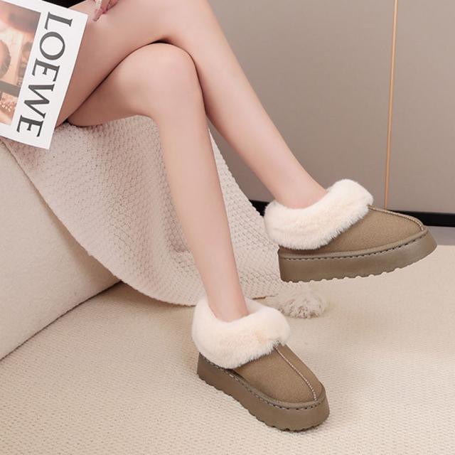 여성 겨울 통굽 키높이 털부츠 털신발 3컬러 방한화