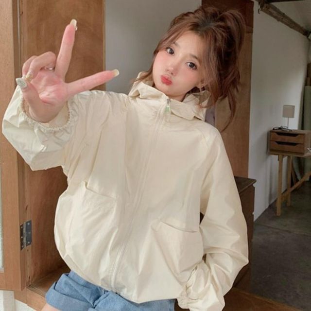바람막이 야상점퍼 캠퍼스 슬림핏 봄 여친룩 점퍼 롱