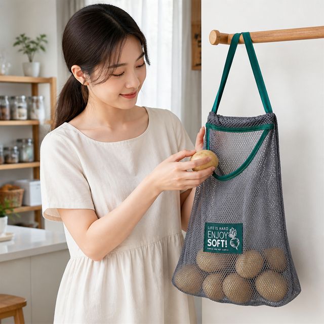 양파 보관망 주방 야채 걸이망 식재료 마늘 수납 채소 주머니