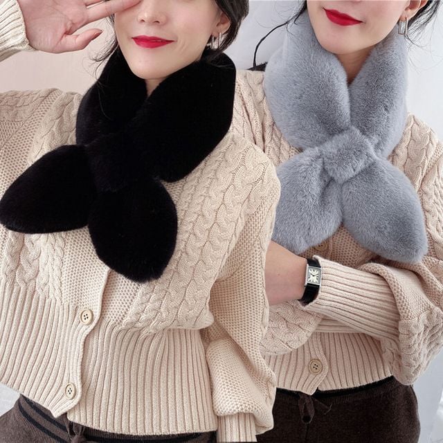 귀엽고 겨울철 따뜻한 페이크퍼 방한 목도리