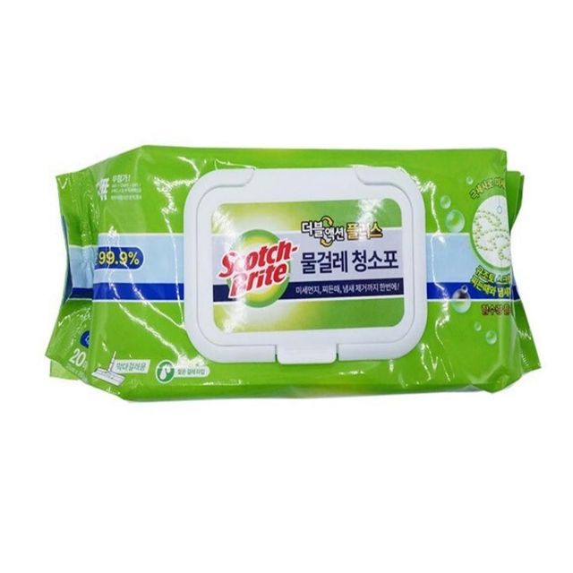 3M 막대걸레용 물걸레 청소포 더블액션+ 대형 20매 청소용품 바닥밀대 밀대걸레