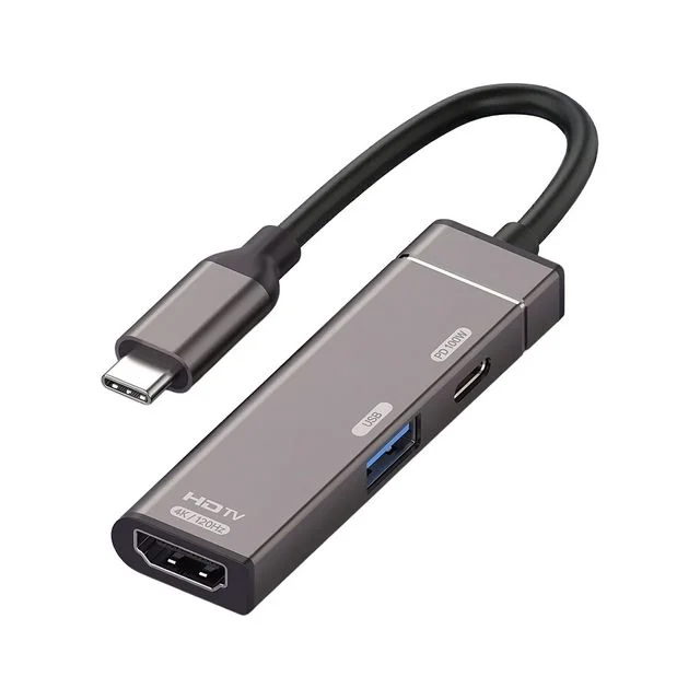 3in1 USB C타입 멀티 허브 PD 100W 노트북 스마트폰 HDMI 4K 120Hz 지원 고화질 고속충전 사무용 게이밍