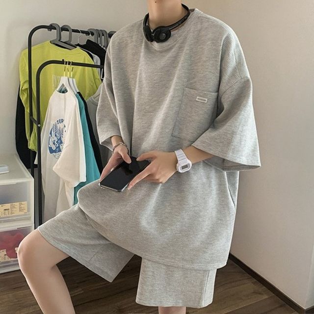 남성용 스타일 오버핏 캐주얼 트레이닝