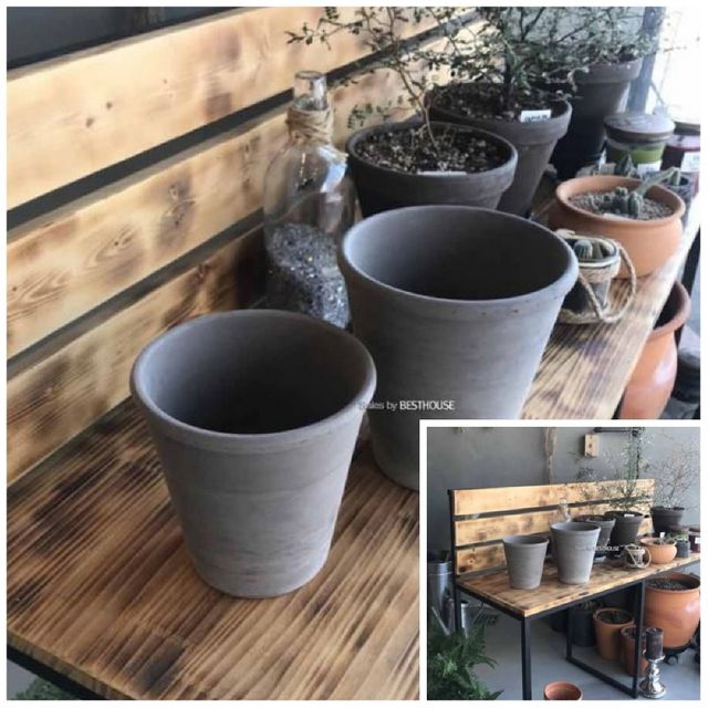 독일산 그레이 꼬깔 토분 화분 로즈분4호 18x20cm 인테리어화분 원형화분 식물화분 베란다화분