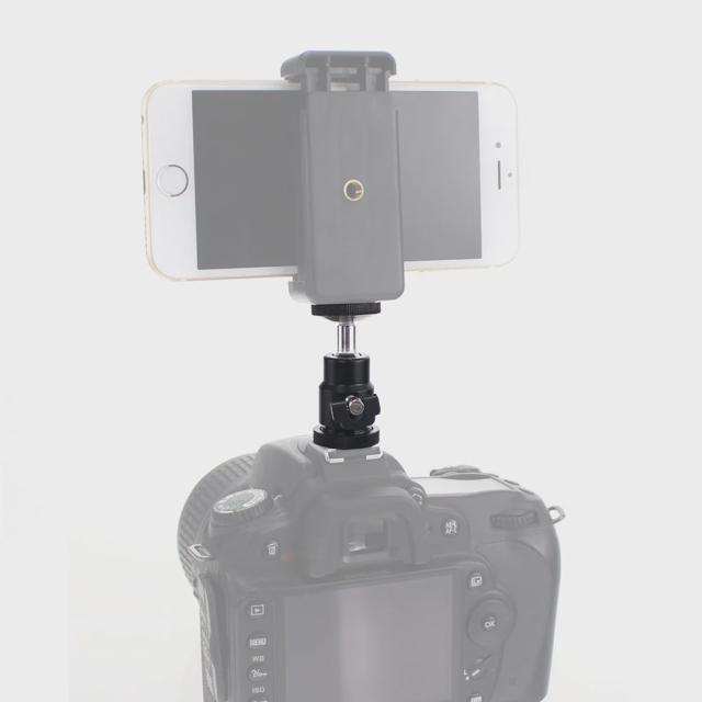 DSLR 카메라 핫슈 1/4 나사 볼헤드 마운트 LED 조명 마이크
