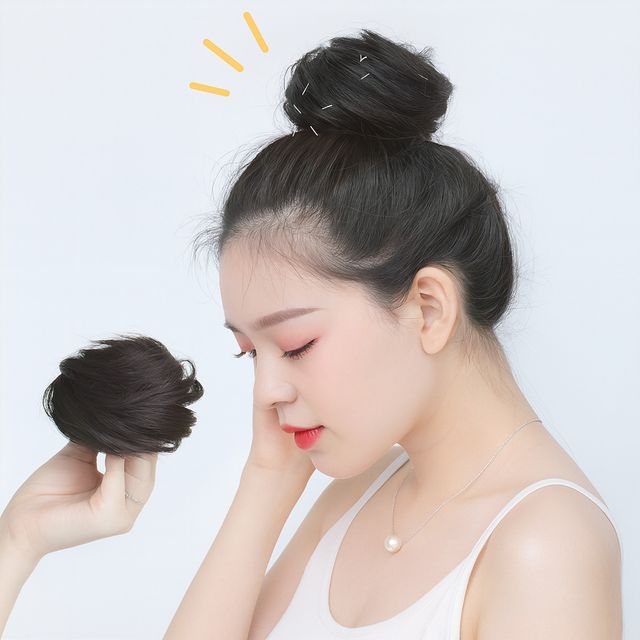 똥머리가발 만두머리 셀프올림머리 묶음머리가발