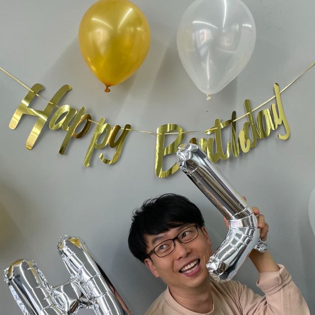 P1 알파벳 필기체 생일축하 홈파티 가랜드 골드