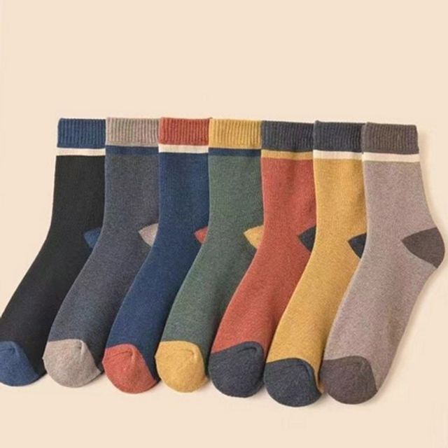두꺼운 겨울 방한 남성 장목 양말 기모 보온