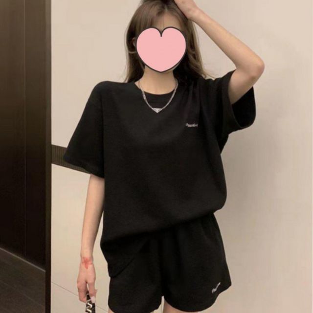 캐주얼 와플 반팔 반바지 투피스