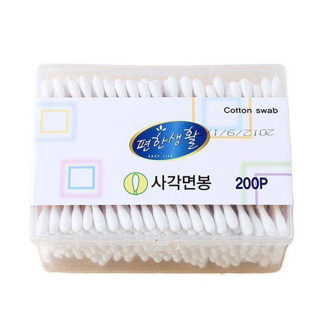 TBZ 사각케이스 자작나무 면봉 200p 속눈썹면봉 솜면봉