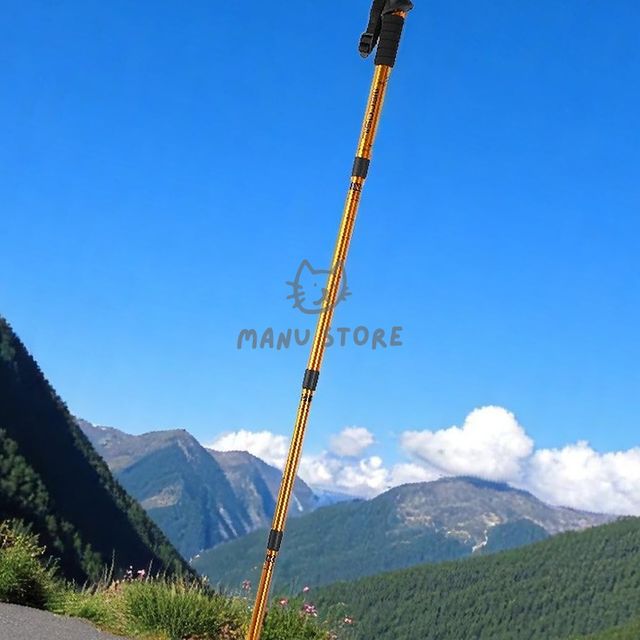 등산용지팡이 등산장비 4단 등산스틱 110cm 골드