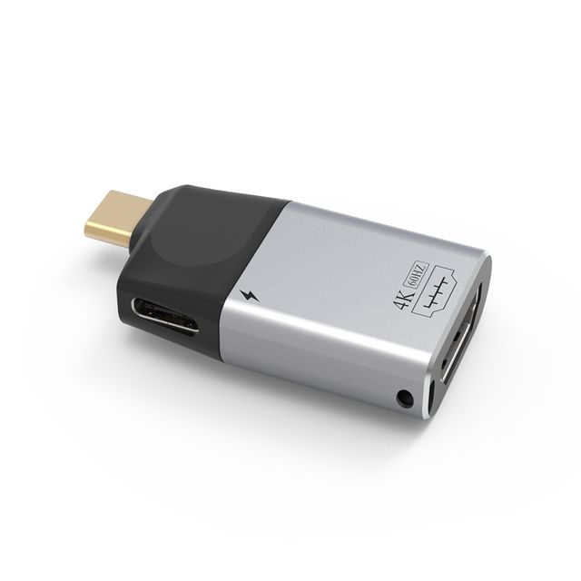 USB C to HDMI 4K 컨버터, 휴대용 젠더 PD 충전