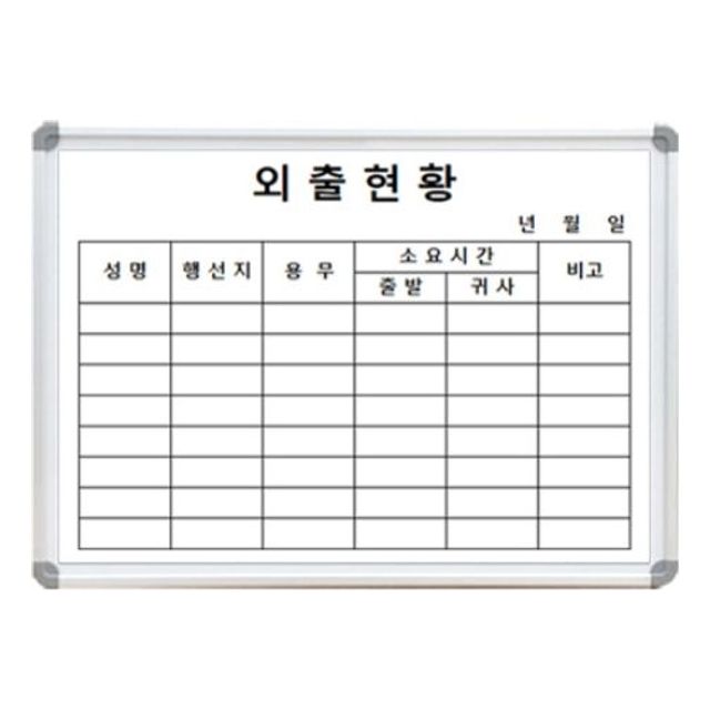 선영 화이트 보드 외출현황 500x350