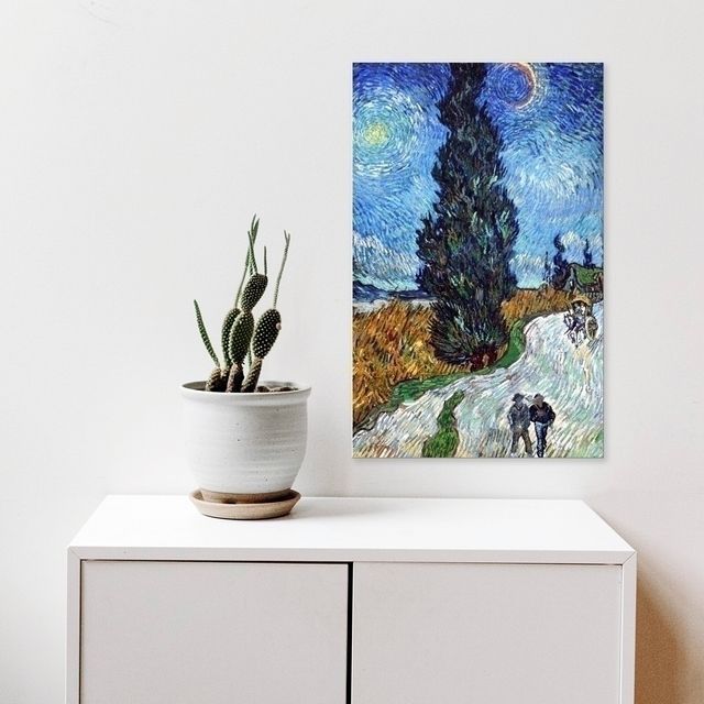 고흐 사이프러스 캔버스액자 35x55cm - 세로형 벽걸이 명화 인테리어