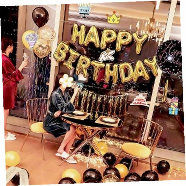 생일파티 풍선 세트, 원형 은박풍선 컨페티 장식용품
