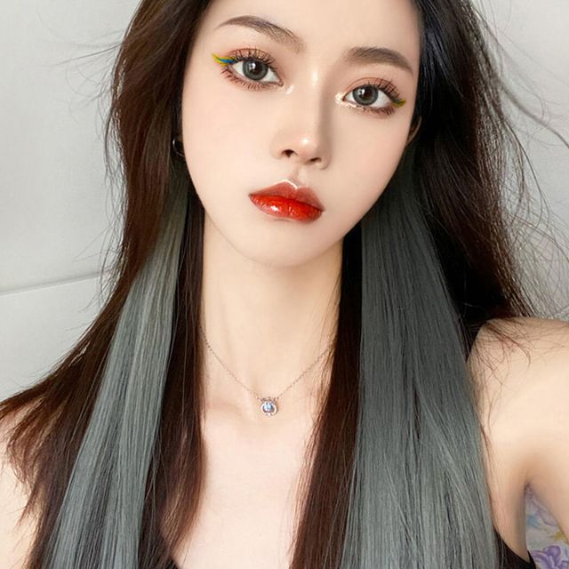 그라데이션 헤어피스 5p 애쉬그레이 투톤가발 부분가