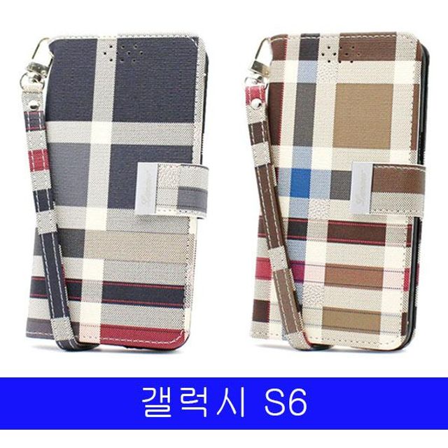 BS 갤럭시 S6 LMN 체크패턴 다이어리 G920 케이스