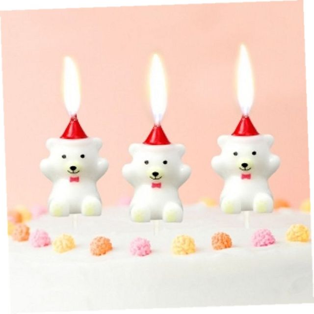 케이크초 해피니스만세곰생일초3개입x2세트케이크곰돌이초