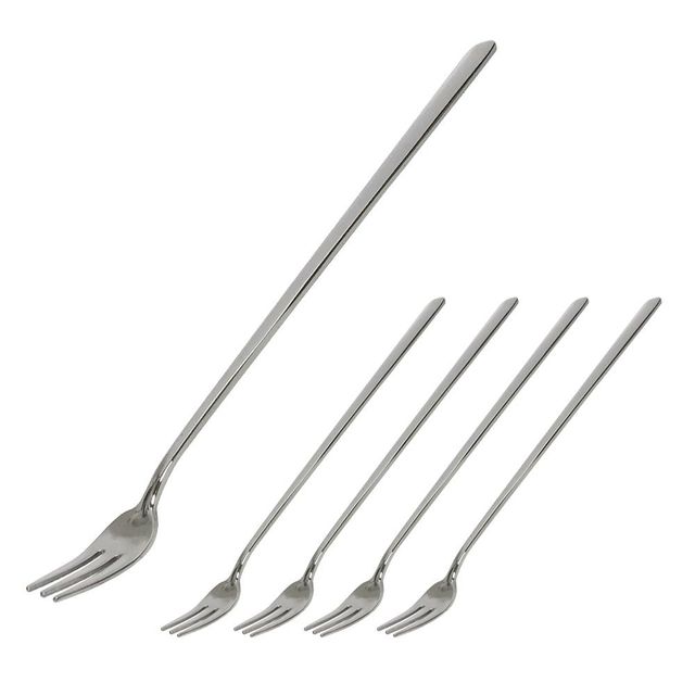스테인리스 디저트 티포크 세트 5개, 20cm 꼬마포크