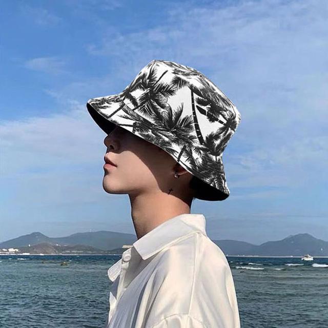 휴양지 여름 패턴 버킷햇 양면 리버시블 벙거지 모자