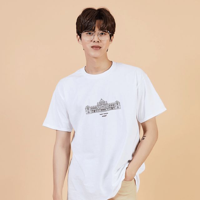 키밍 서울역 캐쥬얼반팔티 기념티 단체여행티