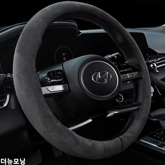 더뉴모닝 자동차핸들커버 핸들카바 스웨이드
