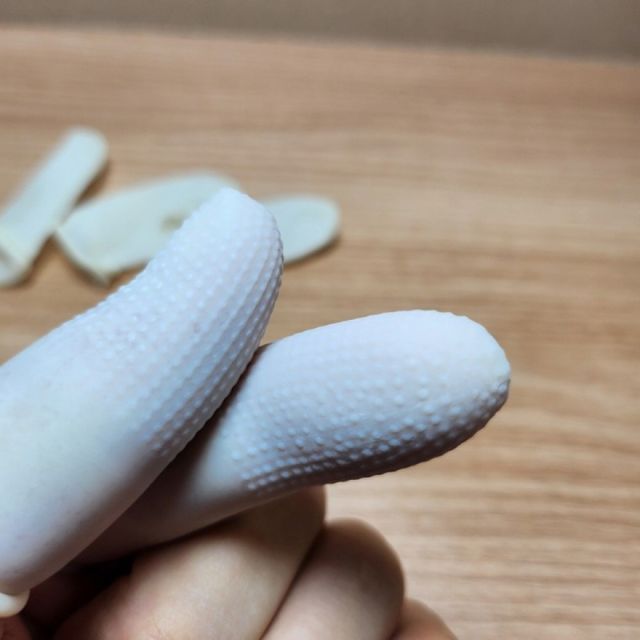 화이트 미끄럼방지 고무 손가락 골무 안전 작업