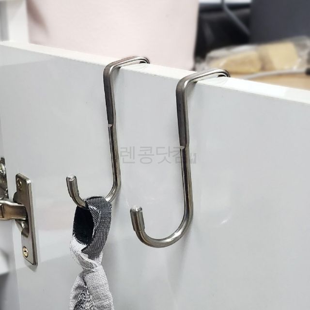 무타공문걸이후크 도어훅모자걸이 2구 문틈용 메탈 후크 1P