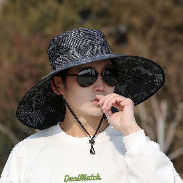 남성 정글 모자 챙 넓은 밀리터리 사파리 모자