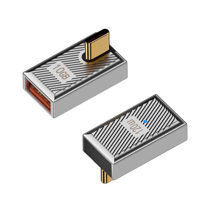 USB3.1C타입 M to USB3.0 F 고속 120W6A 위옆꺾임젠더