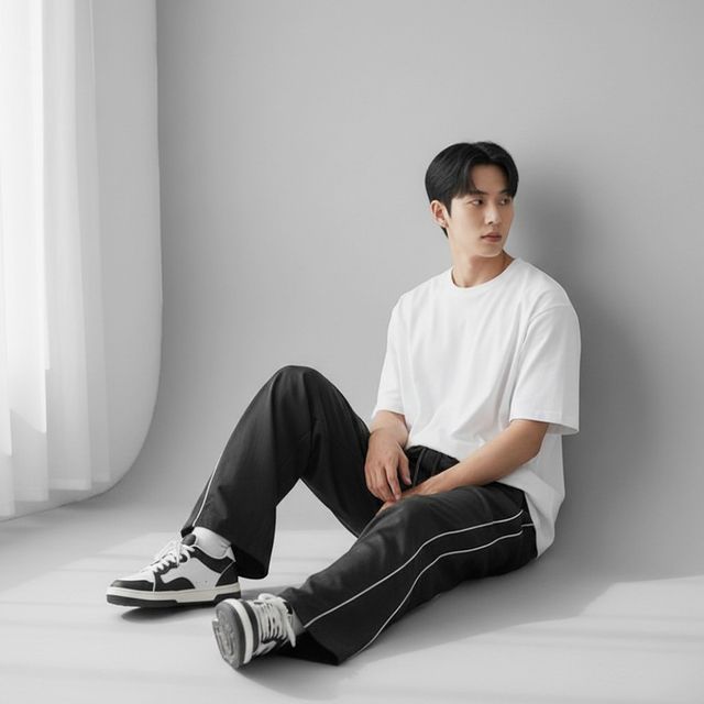 남녀공용 4컬러 나일론 바스락 봄 가을 와이드바지