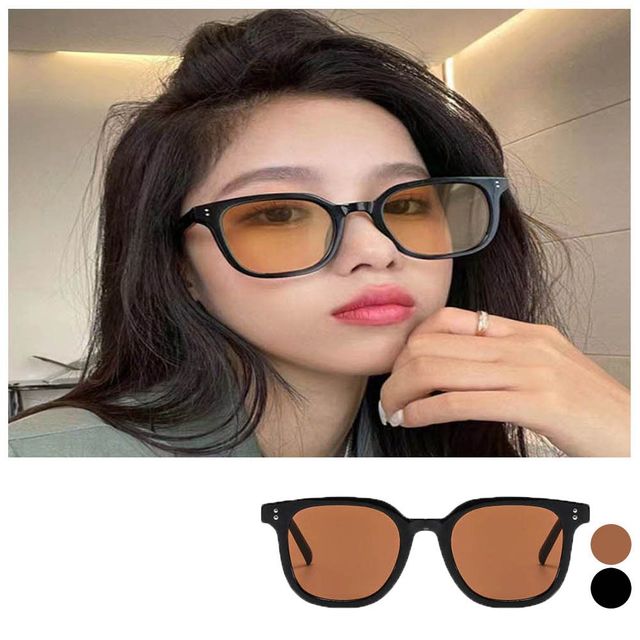 트렌디 아시안핏 틴트 선글라스 뿔테 주황색 안경알