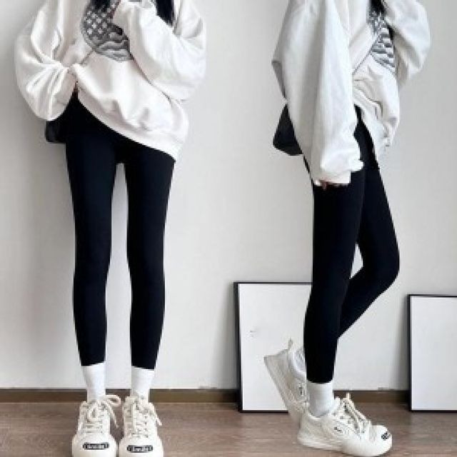 레깅스 기본 디자인 여성 스판 블랙