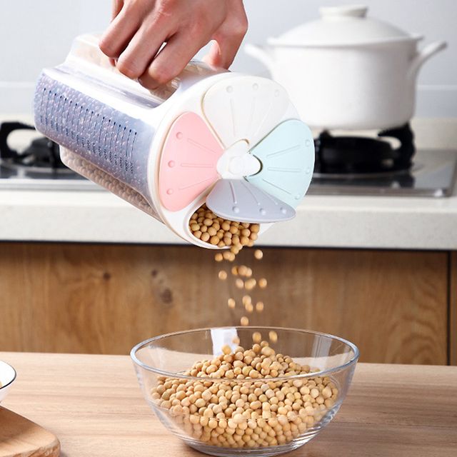 밀폐 레인보우 용기 잡곡통 4칸 2.5L